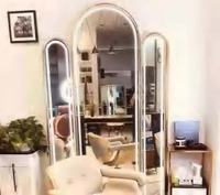 Offre Spéciale : Miroirs de Coiffure pour Salon, Miroirs de Barbier, Miroirs de Table pour Barbier, Noir, Rouge Personnalisé, Mobilier de Beauté, Couleur, Poids