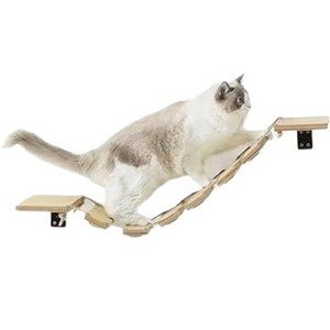 Hamac mural en bois pour chats de taille moyenne avec design d'escalier - Product Image 2
