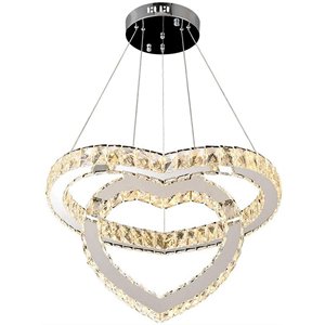Đèn CHÙM PHA LÊ hình trái tim-Thiết kế vòng đôi <span class=keywords><strong>Led</strong></span> 3 màu nhiệt độ mờ ánh sáng lãng mạn cho phòng ngủ phòng khách - Product Image 6