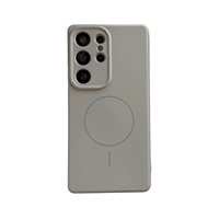 Étui de téléphone en silicone liquide souple de luxe, magnétique, protection intégrale, anti-chute, antichoc pour Samsung S24 S25 S26 Plus ultra