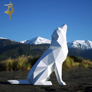 Moderne 3d Kunst abstrakte Vieh kopfs tatue Edelstahl Stierkopf skulptur für Wand dekoration - Product Image 3