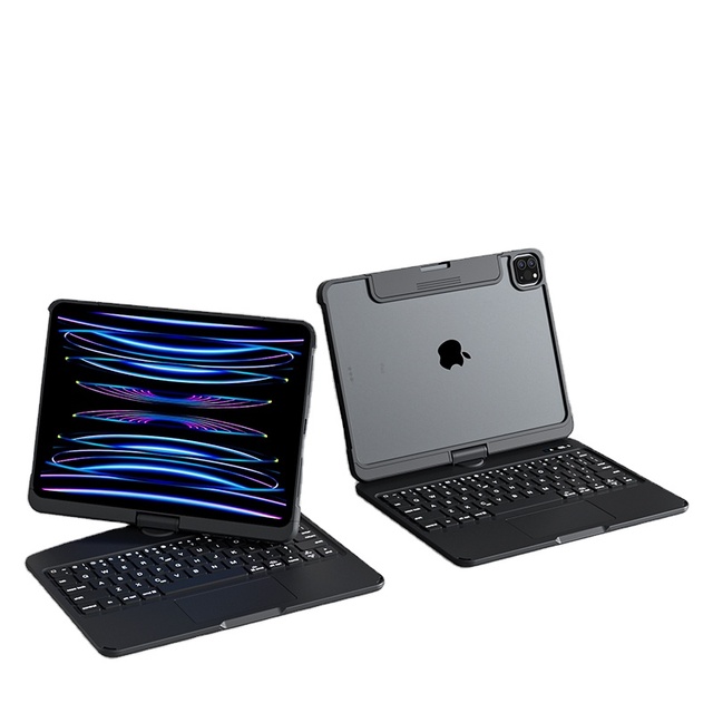 IFacemall 360 Rotation Flexible Crystal Shell Tablet Cover for iPad Air 13-inch (M3) 2025 Wireless Keyboard Case Lightweight