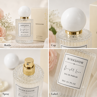 Parfum personnalisé 50 ml pour femmes, senteur florale fruitée à la rose, fabricant de parfums sur mesure, logo et emballage personnalisés pour les marques de parfums