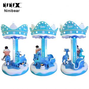 ม้าหมุนไฟเบอร์กลาสยอดนิยมสำหรับเด็ก 3 คน แบบหยอดเหรียญสำหรับสวนสนุก - Product Image 4