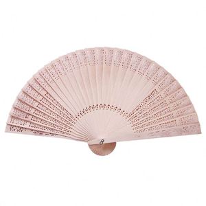 Éventail pliant vintage chinois ajouré en bois parfumé de style antique, idéal comme cadeau pour amis, mariages et festivals - Product Image 1