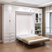 Meubles sur mesure Runwood : Lit Murphy avec lits muraux rotatifs, armoire, fonctionnalités rabattables et pliables, ensemble de chambre à coucher