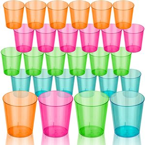 2oz Neon Shot Plastic Shot Cup, Disposable Jello Party Cups, Mini Cups Glasses
