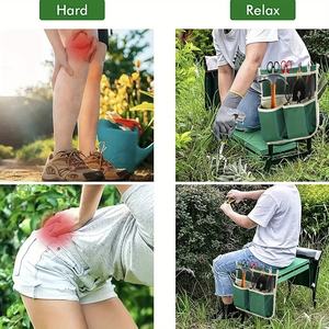 Tabouret à genoux de jardin pliable et kit d'outils-Tapis et siège d'agenouillement de jardin extérieur portable, adapté à la plantation de cour - Product Image 3