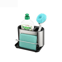 Support de cuisine en acier inoxydable, organisateur d'évier de cuisine, porte-éponge à vaisselle