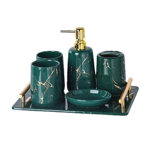 Design Criativo Decoração <span class=keywords><strong>Home</strong></span> Acessórios Do Banheiro Set Durable Ceramic Toothbrush Canecas Cerâmica Banheiro Define Customizável - Product Image 1