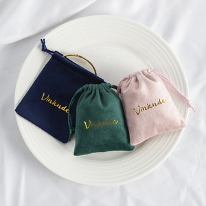 8x10 cm Small Soft Velvet Jewelry Packaging Pouch <b>Bag</b> Customize Makeup Jewellery Pouch Drawstring <b>Stud</b> Earrings Holder - Product Image 4
