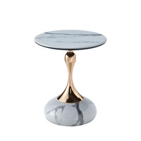 Table basse moderne minimaliste de luxe léger, plateau en pierre artificielle ultra-cristalline, structure métallique, mobilier de maison, petite table mobile