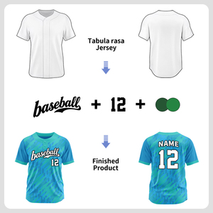 Maillots de baseball personnalisés unis pour équipes, vente en gros, chemises athlétiques décontractées, broderie de logo, impression, uniforme de baseball en polyester Pbq2512 - Product Image 2