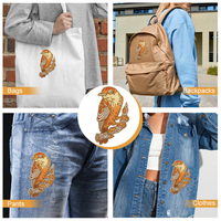 Patch tactique brodé 3D personnalisé en forme d'oiseau doré avec fermeture auto-agrippante pour chapeau, principalement des patchs en tissu en vente en gros