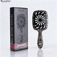 Brosse à cheveux démêlante rapide Wanmei à poils souples et flexibles, motif léopard, pour cheveux secs ou mouillés