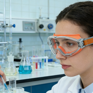 Lunettes de sécurité industrielles personnalisées en polycarbonate avec revêtement anti-buée et design plein cadre pour la construction et le soudage chimique - Product Image 3