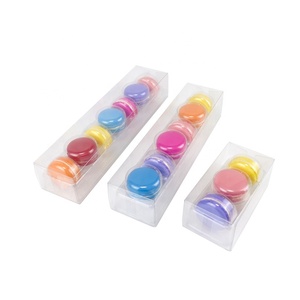 Dessert Macaron Transparent Packaging Gift Boxes With Inserts Custom 3 6 7 Macaroon Cookie Clear Plastic Box