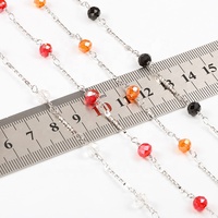 Nouvelle tendance chaîne faite à la main en acier inoxydable avec différentes couleurs de cristaux pour collier Bracelet accessoires de fabrication de bijoux