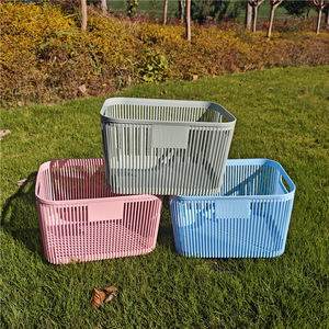 <b>Rectangular</b> Storage <b>Basket</b> Large Hollow Plastic With Handle For Home Office Household Use - Product Image 1