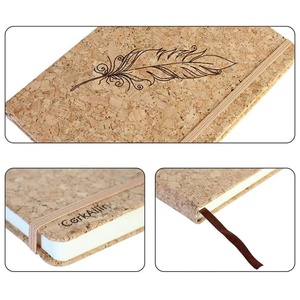 Boshiho Journal Writing Notebook Handmade Bound <b>Notepad</b> Cork Notebook with Pen Loop for Men & Women - Product Image 4