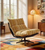 Fauteuil individuel, fauteuil d'appoint rétro pivotant, siège de loisirs de luxe de style vintage pour salon
