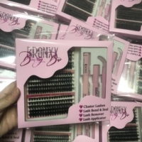 Extensions de cils à éventail facile, marque privée, en soie PBT coréenne, effet faux vison, à floraison rapide