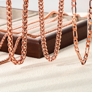 Perhiasan Tembaga Murni Khusus untuk Arthritis, Kalung Rantai Minimalis Fashion, Hip Hop Figaro & Cuban Link Chain 2/3/4/5/6/7/8mm - Product Image 2