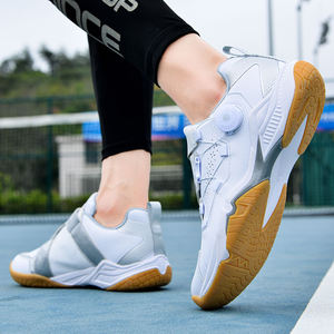 Chaussures de badminton professionnelles à boucle rotative, unisexes, automne et printemps, en cuir respirant, chaussures de sport antidérapantes et durables - Product Image 5