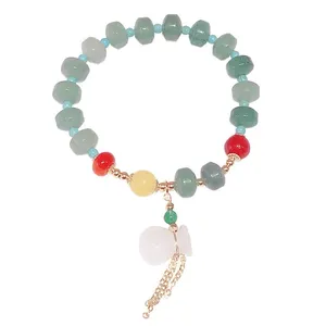 Women green jade jewelry fashion crystal bead bracelets crystal jade bracelet healing natural stone