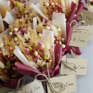 Centrotavola Boho Decor regali arrangiamenti floreali secchi bomboniere Mini Bouquet secco per gli ospiti