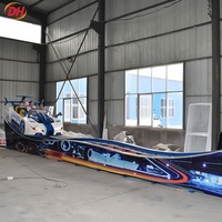 Manège Double Wave Moon Flottant, Attraction de Fête Foraine Mobile pour Famille, Faible Entretien pour Fournisseurs de Services de Location
