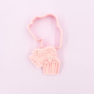 Molde de galleta para enfermera y médico de dibujos animados en 3D, juego DIY que incluye cortadores de galletas impresos con estetoscopio para hornear y regalar - Product Image 2