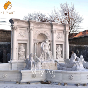 Fuente de agua de mármol de piedra de jardín al aire libre de estilo europeo con estatua de Poseidón - Product Image 5
