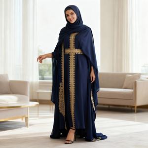 Vestido Abaya Moderno con Bordado de Malla y Lentejuelas, Alta Calidad, Moda para Mujeres Musulmanas, Casual, Modesto, para Uso Diario - Product Image 3