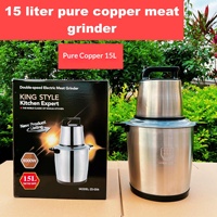 Fufumachine 12L Hachoir à viande électrique en acier inoxydable à double vitesse réglable et préparateur d'aliments pour bébé, mixeur à viande multifonction