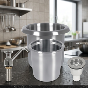 Commercial Deck Mount Faucet 180mm Depth for Food Washing Dipper Well & Bowl for Coffee Shop Bar Counter Cup Washer Tool - Product Image 3