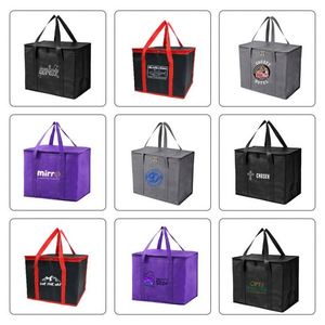 Sac isotherme réutilisable en tissu non tissé avec film aluminium, personnalisé, écologique, pour le shopping et le camping, avec fermeture éclair - Product Image 6
