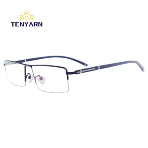 Metal Half Rim Rectangular Men Large Eyeglasses Frame Prescription Glasses For Optical Lenses Myopia Reading Progressive