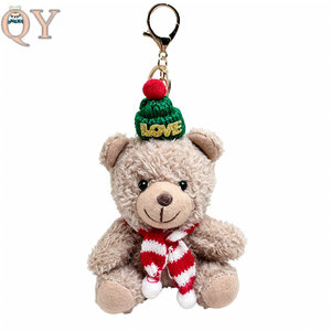 Custom Wholesale HQ Christmas Plush Toy Powder Blusher Scarf <b>Bear</b> Stuffed Doll <b>Bear</b> Keychain Pendant Doll Gift Manufacturer - Product Image 1