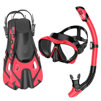 Ensemble de plongée étanche à double lentille en silicone liquide de haute qualité masque de plongée et palmes pour la natation et l'apnée