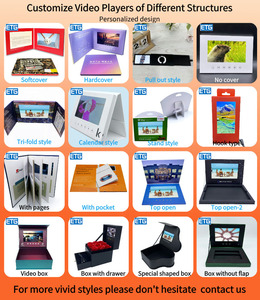 Livre vidéo de mariage à couverture souple/dure, <span class=keywords><strong>brochure</strong></span> vidéo vierge de 7 pouces avec écran LCD - Product Image 2