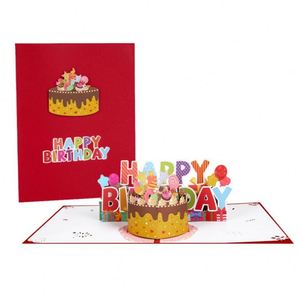 Carte 3D Pop-Up Ronde Faite à la Main pour Anniversaire, Motif Gâteau et Bonbons – Offre Spéciale - Product Image 4