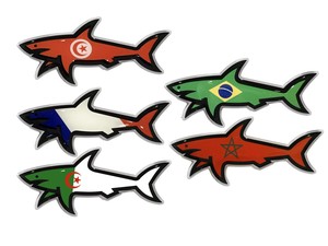 Nouveau 2025 Blnieece Autocollant décoratif 3D Paul Shark personnalisé, résistant à la chaleur, très résistant, imperméable, motif dessin animé, en gros - Product Image 2
