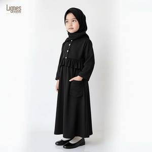 Abaya islamique modeste pour filles avec hijab assorti, vêtements musulmans de qualité export - Product Image 6
