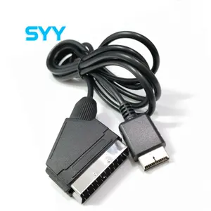 SYY黑色聚氯乙烯1.8m Playstation 2 Playstation 3 RGB Scart电缆PS2 PS3