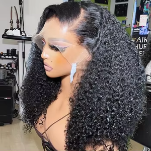 Peluca Afro Rizada Corta Tipo Bob, Sin Pegamento, con Frente de Encaje, Cabello Virgen Brasileño, <span class=keywords><strong>Pelucas</strong></span> de Cabello Humano Natural para Mujeres Negras - Product Image 2