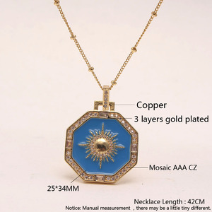 2022 Vintage Cubic Zircon Pendant Necklace for Women <strong>Real</strong> Gold Plated Clavicle <strong>Chain</strong> Choker <strong>Diamond</strong> CZ Fine Jewelry Gift - Product Image 6