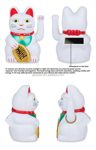 Japanese Waving Beckoning Maneki Neko 3 Inch Solar Powered Plastic Lucky <strong>Cat</strong> <strong>Figurine</strong> for Shop Business Ornament Home Decoration - Product Image 6