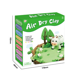 Kit d'activités créatives OEM pour enfants, argile à modeler ultra-légère tridimensionnelle, thème pâturage de vaches, pour garçons et filles, ensemble de fournitures artisanales - Product Image 2