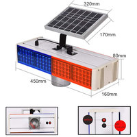 Feux de signalisation routière à LED solaires à double couleur rouge et bleue, étanches IP67, 120W 160W, pour la sécurité routière